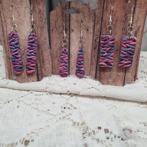 Handmade clay dangle earrings